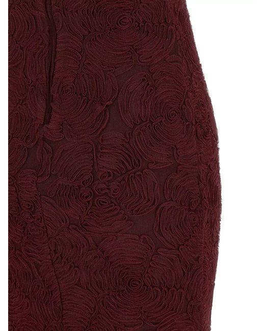 ROTATE BIRGER CHRISTENSEN Mesh Flounce Dress Flared Hem Spaghetti Straps