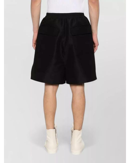 Rick Owens Black Drawstring Faun Boxer Shorts Side Slits for men