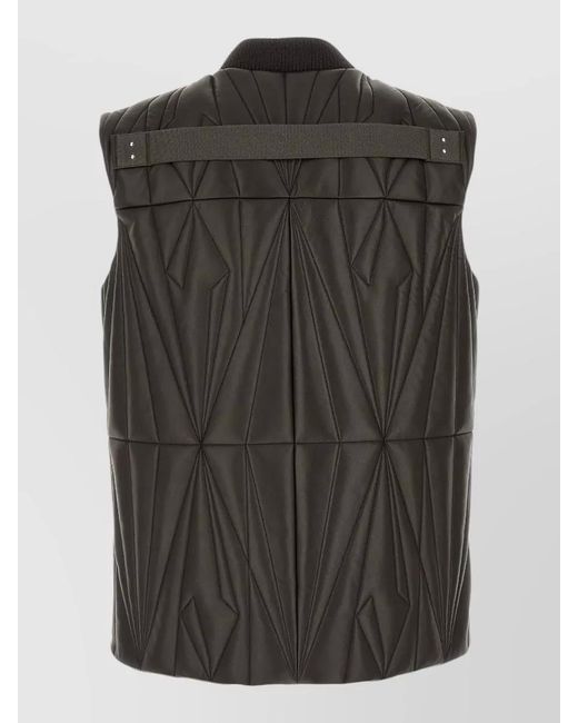Rick Owens Black Leather Vest for men