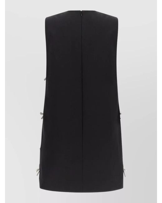Moschino Black Dress Featuring Bow Detail Round Neckline