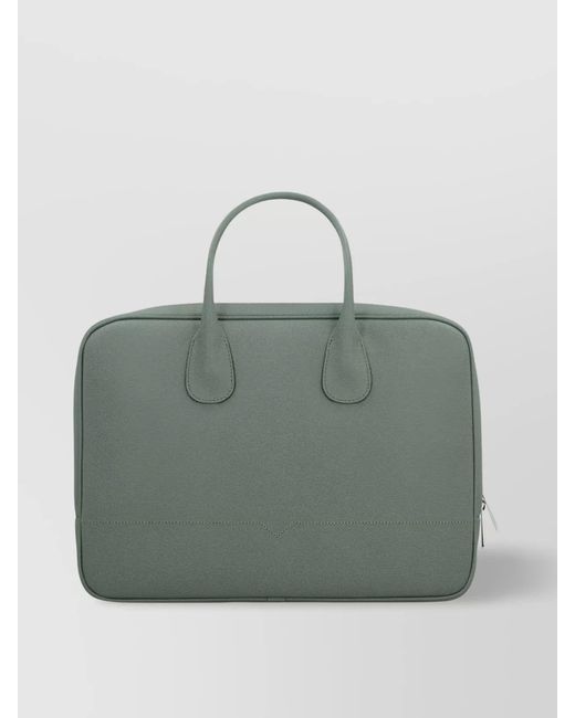 Valextra Green Leather Briefcase for men