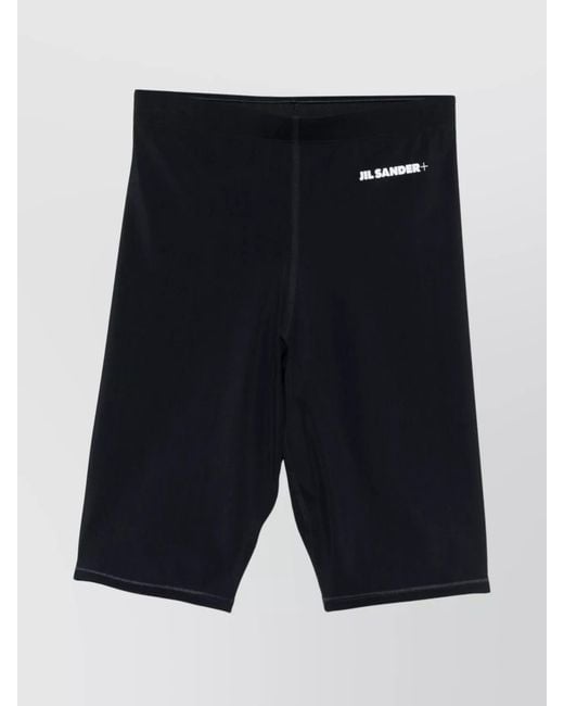 Jil Sander Blue Logo Elastic Waistband Stretch Cyclists Shorts