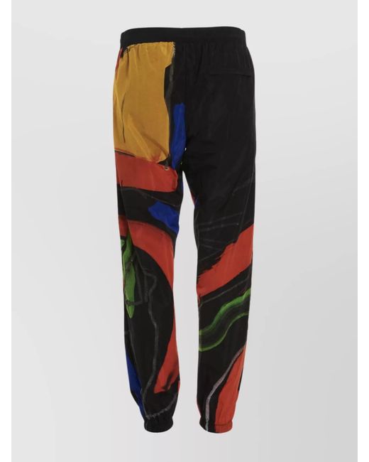 Moschino Black Printed Track Pants for men