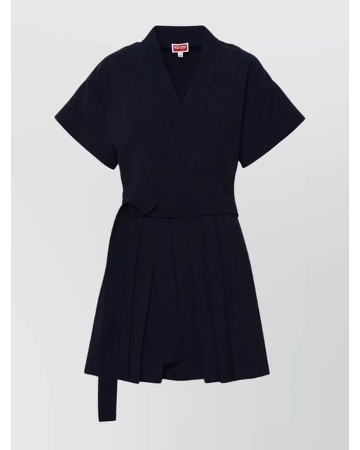 KENZO Blue Wool Mini Dress