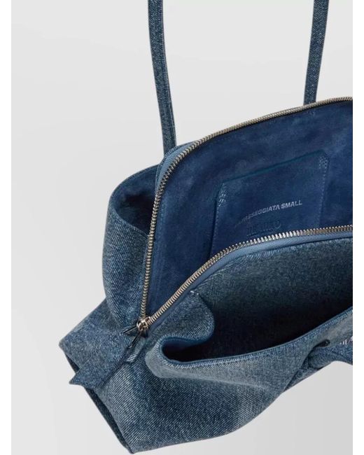 The Attico Blue La Passeggiata Small Denim Shoulder Bag Top