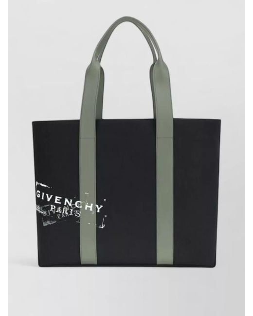 Givenchy Black Cotton Shoulder Bag Rectangular Shape Handles for men