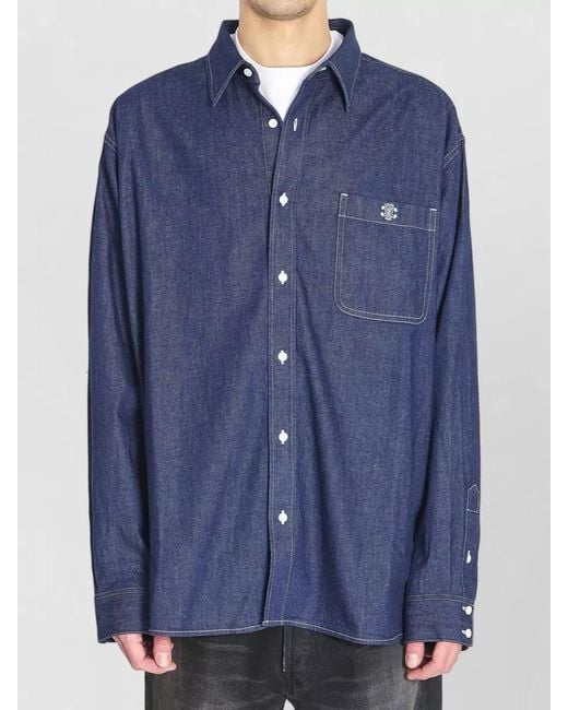 Céline Blue Oversized Denim Overshirt for men