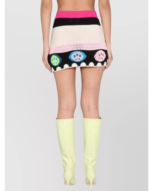 Barrow Multicolor Cotton Knit Mini Skirt