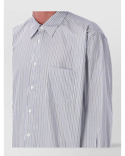 Comme des Garçons Gray Striped Cotton Shirt for men