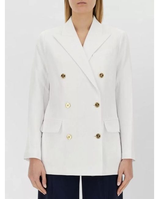 Michael Kors White Tailored Double Breasted Blazer Buttons