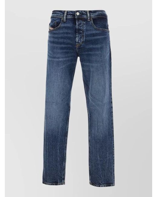 DIESEL Blue Denim Jeans Five Pocket Design Belt Loops for men