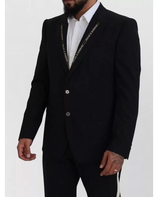 Dolce & Gabbana Blue Wool Stretch Slim Fit Jacket Blazer for men