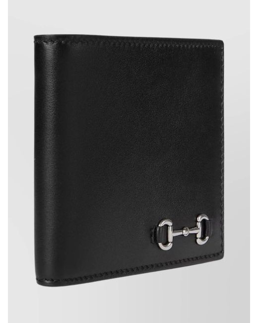 Gucci Black Leather Bi-Fold Wallet for men