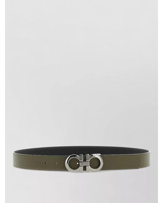 Ferragamo Gray Reversible Leather Belt for men