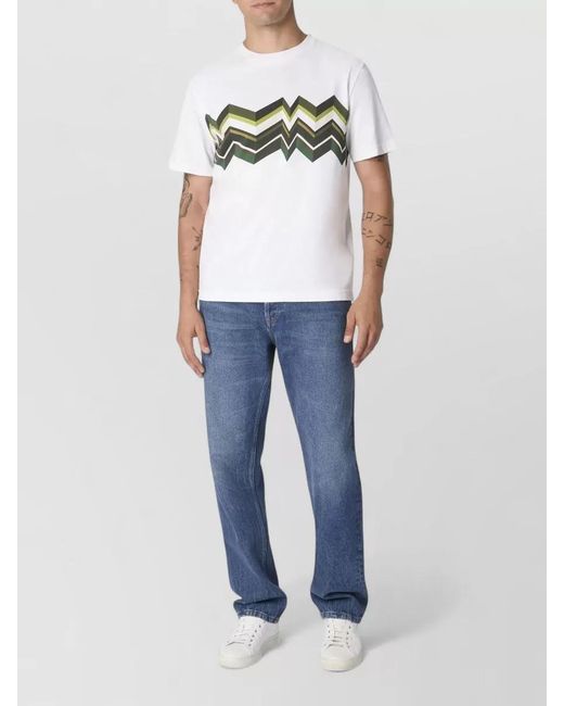 Missoni Gray Short Sleeve T Shirt Zigzag Pattern for men