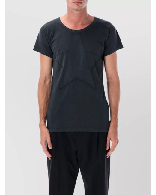 MM6 by Maison Margiela Blue Cotton Short-Sleeve T-Shirt for men