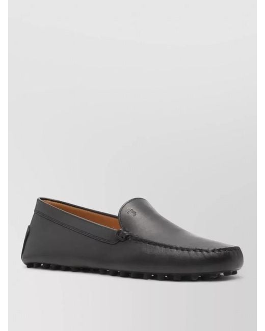 Tod's Gray Leather Loafers