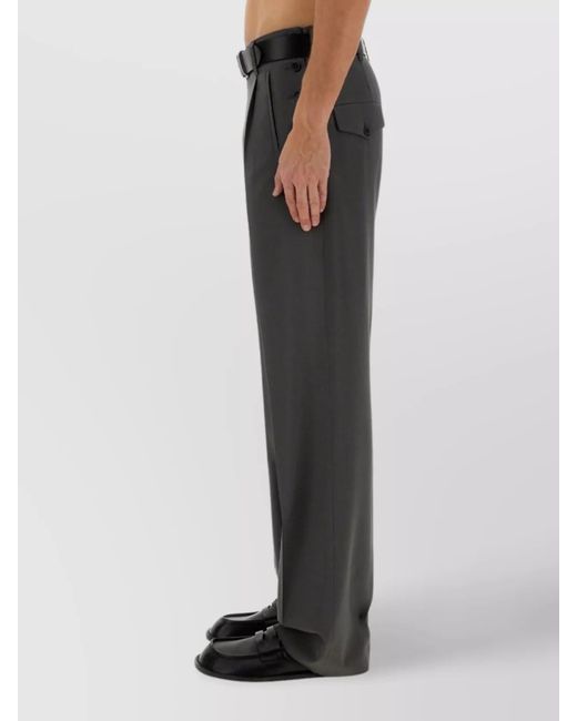 Moschino Black Virgin Wool Straight-Leg Trousers for men