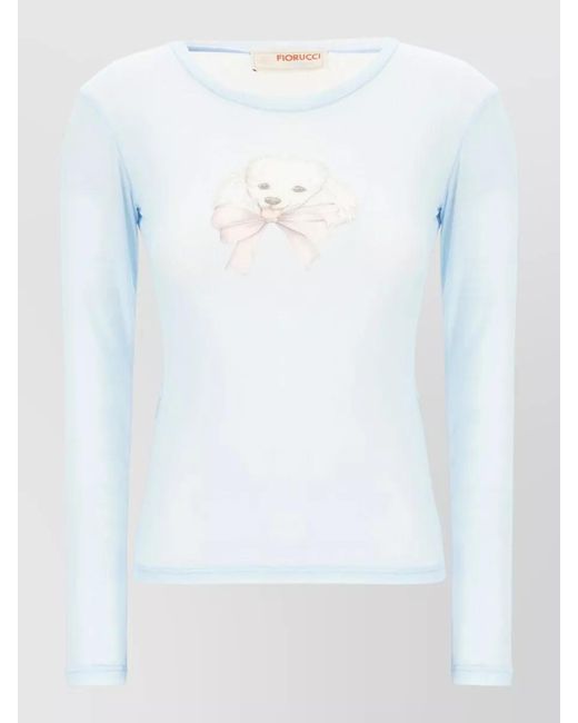 Fiorucci White Slim Fit Graphic Long Sleeve Top