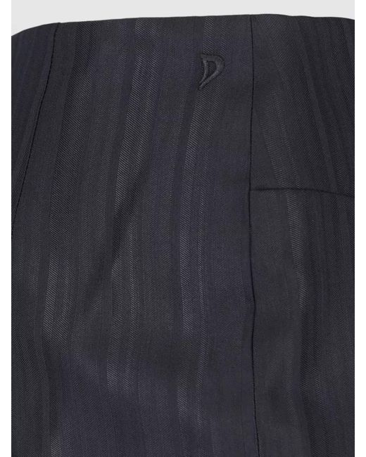 Dondup Black Midi Skirt High Waist Fitted Striped