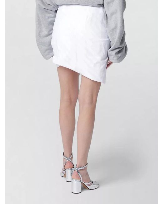 Vivienne Westwood White Asymmetric Hem High Waist Mini Skirt