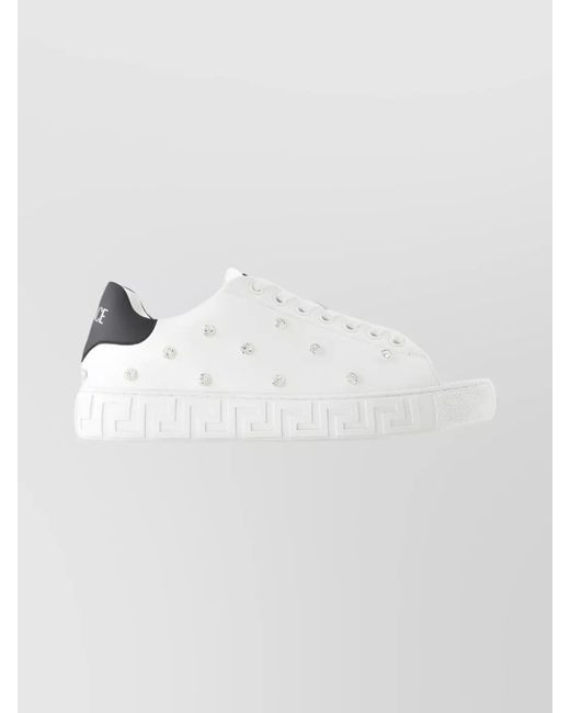 Versace White Leather Low-Top Sneakers