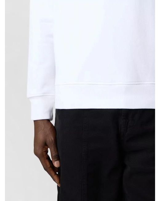 Stone Island White 6100060 Crew Neck Long Sleeve Sweatshirt for men