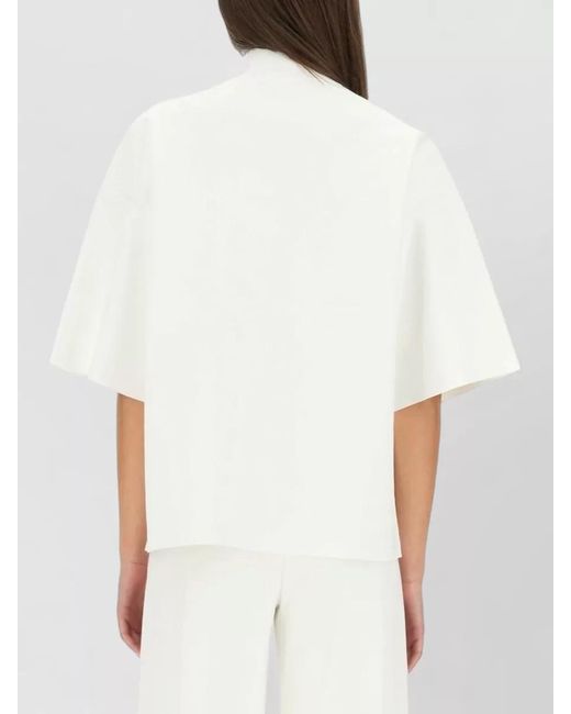 Theory White Turtleneck Blouse