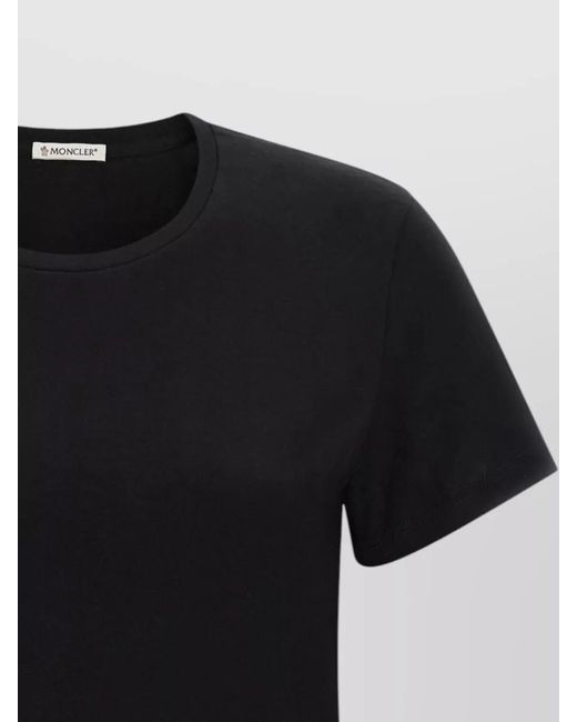 Moncler Black Logo Crew Neck Cotton T Shirt