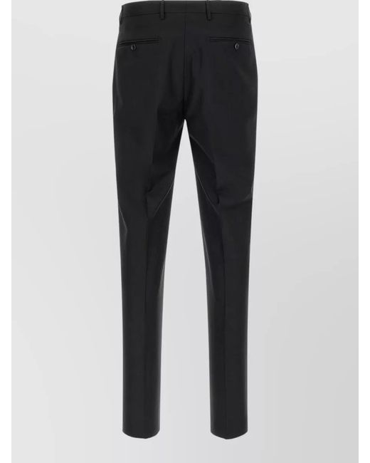 Tagliatore Black Virgin Wool Single Breasted Suit for men