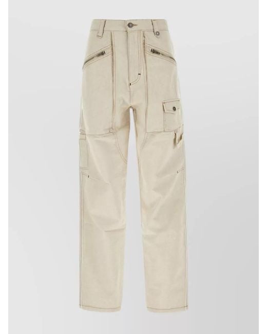 Isabel Marant Natural Cotton Wide-Leg Jeans