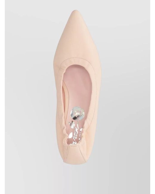LA ROSE Natural Kitten Heel Pumps Pointed Toe Lightweight Design