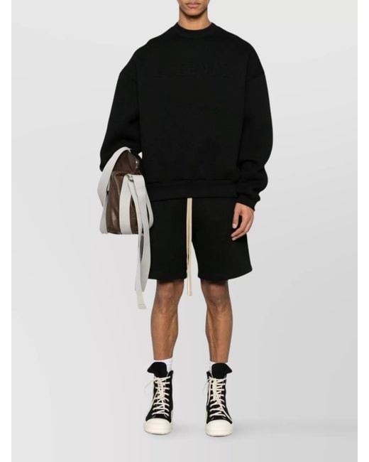 Fear Of God Black Cotton Blend Crewneck Sweatshirt for men
