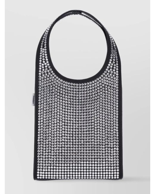 Coperni Black Rhinestone Rectangular Top Handle Shoulder Bag
