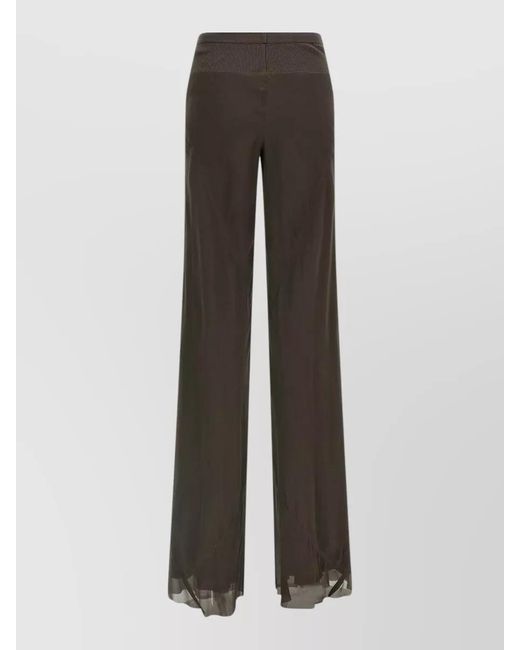 Rick Owens Gray Silk Wide-Leg Trousers