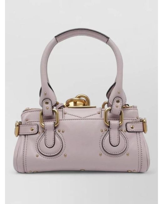 Chloé Gray Paddington Small Leather Clutch Bag