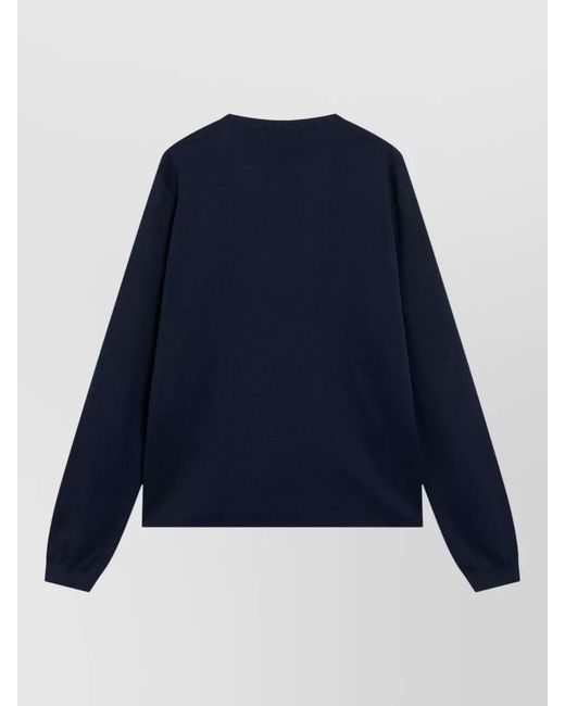 Gucci Blue Crew Neck Sweater Long Sleeves Ribbed Trims for men