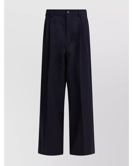 Soeur Blue Virgin Wool High-Rise Wide-Leg Trousers