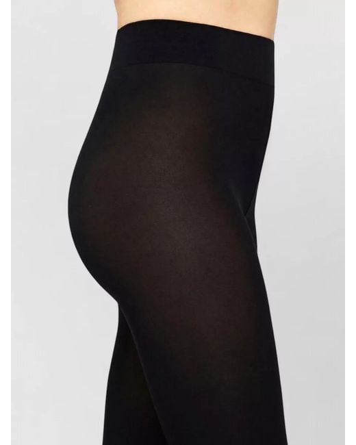 Wolford Black Luxe Velvet 66 High Waist Tights