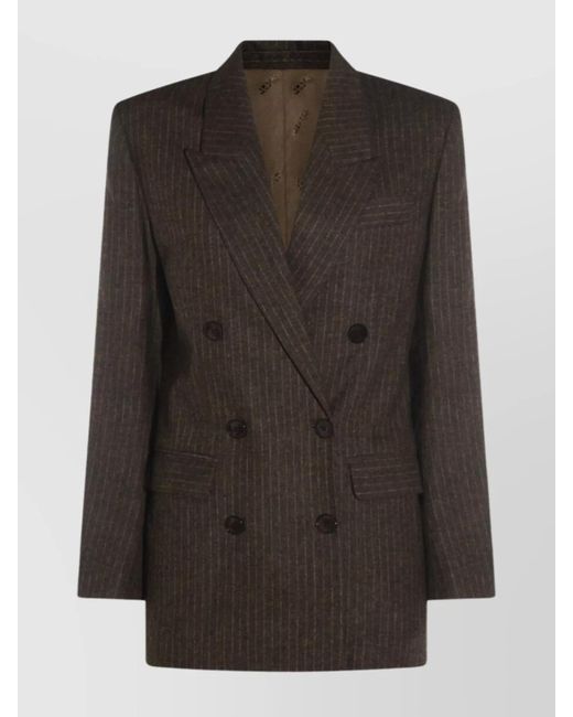 Isabel Marant Black Longline Blazer Featuring Button Detailing