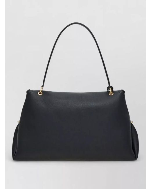 Ferragamo Black Gancini Leather Shoulder Bag