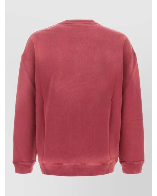 Loewe Pink Cotton Crew Neck Sweatshirt Long Sleeves for men
