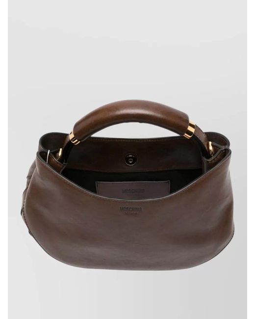 Moschino Brown Leather Shoulder Bag