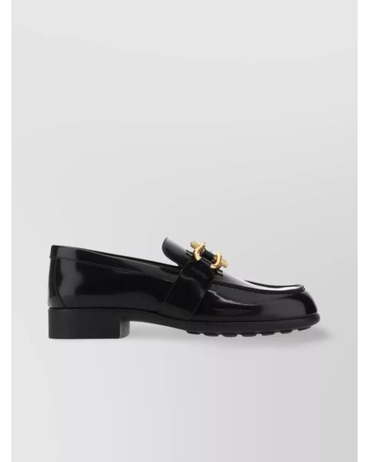 Bottega Veneta Black Leather Madame Loafers