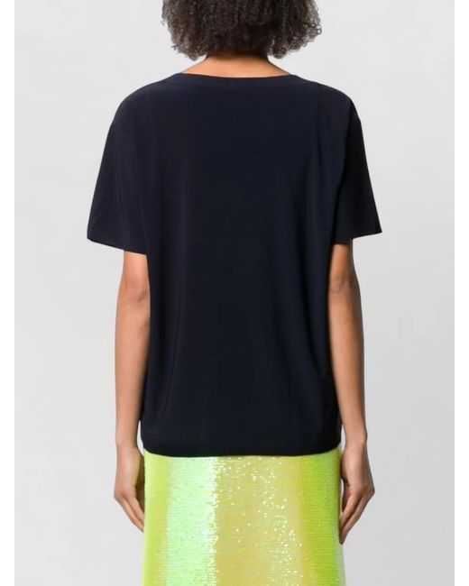 Norma Kamali Blue Boxy Cut Crew Neck Short Sleeve T-Shirt