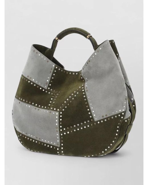 Moschino Multicolor Top Handle Shoulder Bag Studded Patchwork