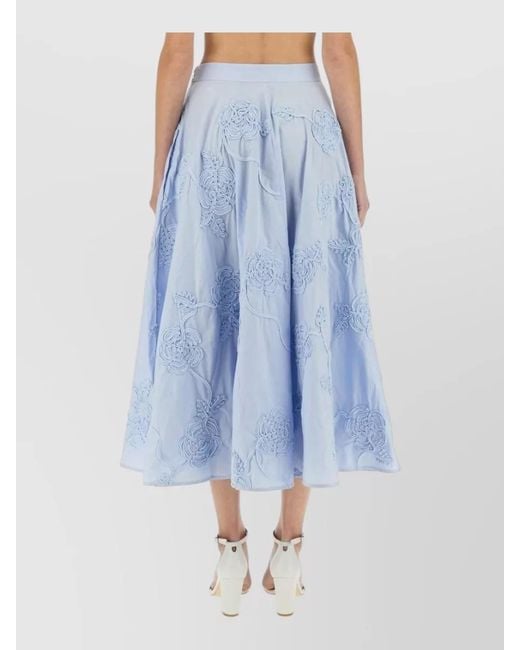 ROTATE BIRGER CHRISTENSEN Blue Floral High Waist Strapless Maxi Dress