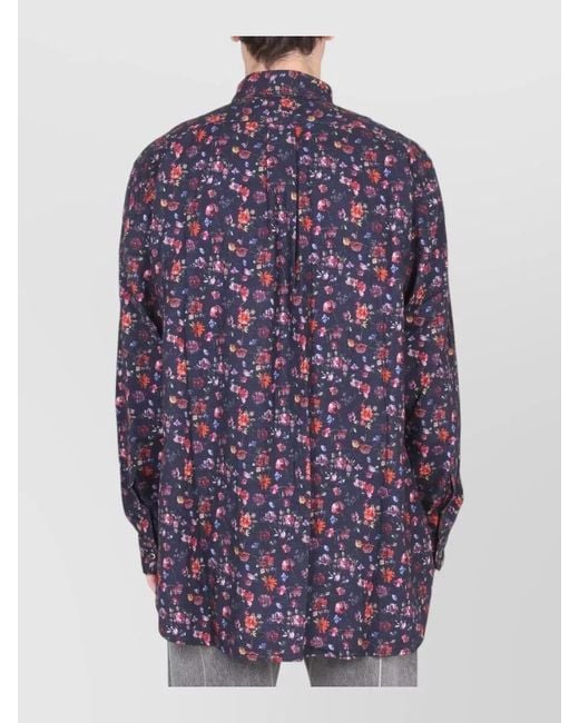 Engineered Garments Blue Relaxed Shirt Button Down Collar Floral for men