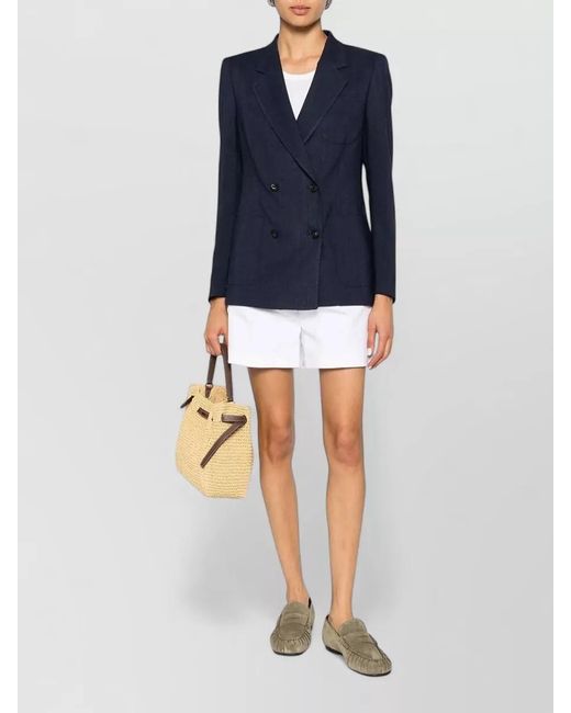 Tagliatore Blue Nayade Double Breasted Blazer Viscose Blend