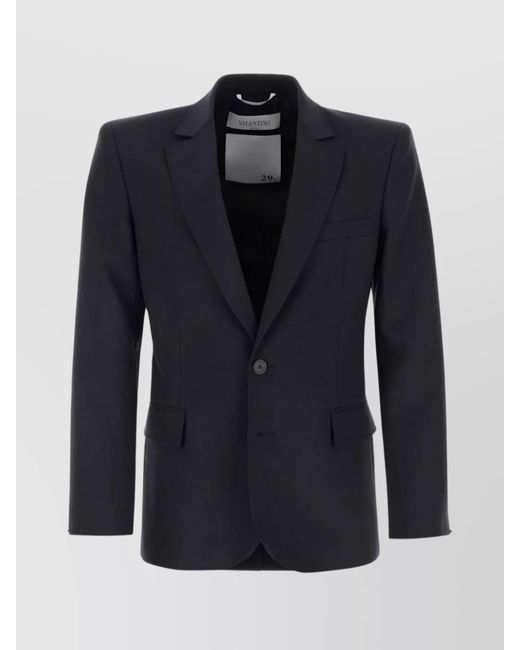 Valentino Garavani Blue Wool Single-Breasted Blazer for men